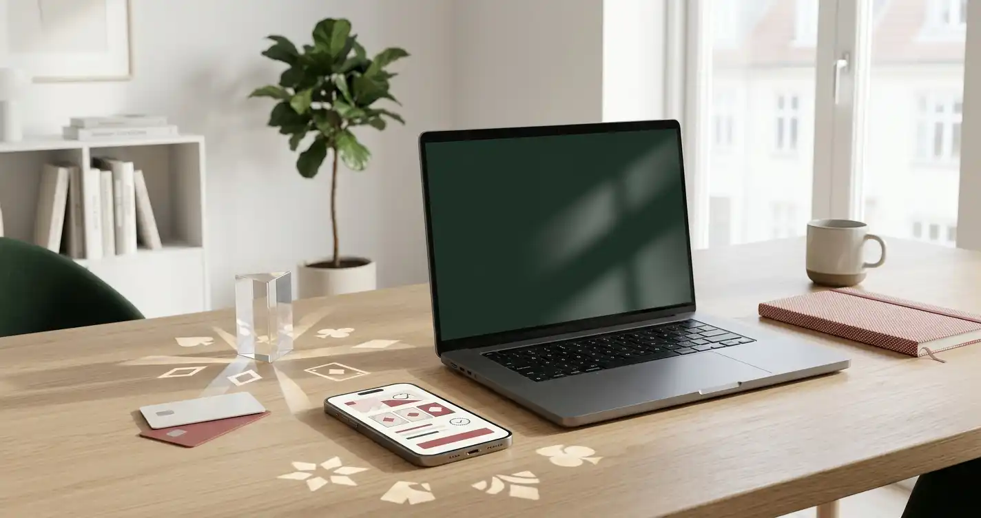 Illustration af dansk mobilcasino med betalings- og spilleelementer